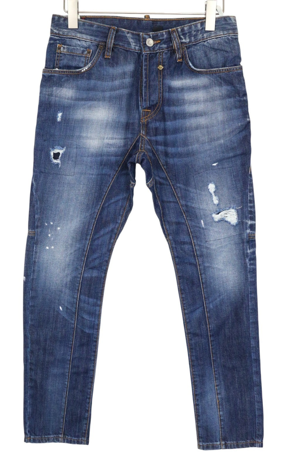 TAKESHY KUROSAWA TK 55 P Men Jeans W30 Blue Slim Taper Non-Stretch Distressed