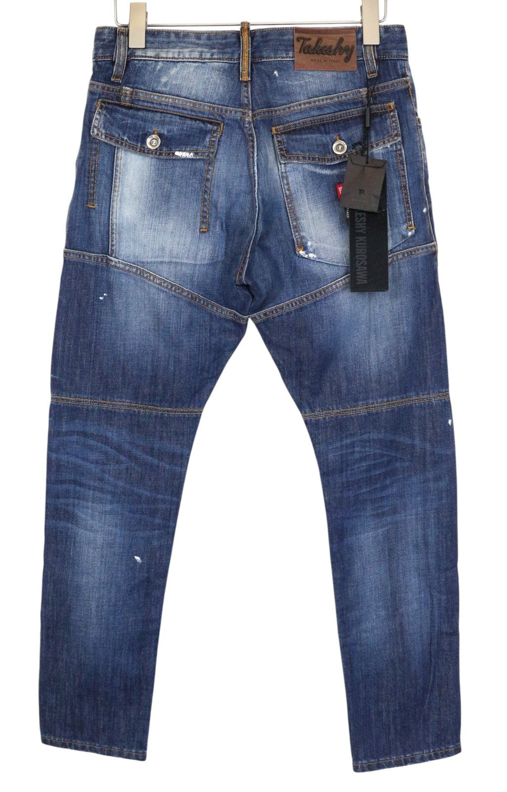 TAKESHY KUROSAWA TK 55 P Men Jeans W30 Blue Slim Taper Fit Buttoned Distressed