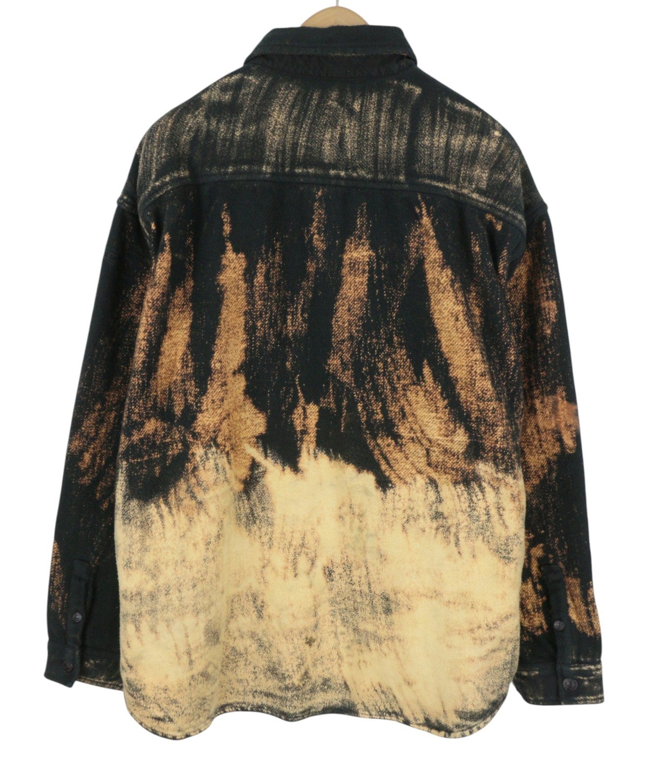DIESEL S-Jan Men Jacket 52 Black Printed Fleece Thick Overshirt RRP295