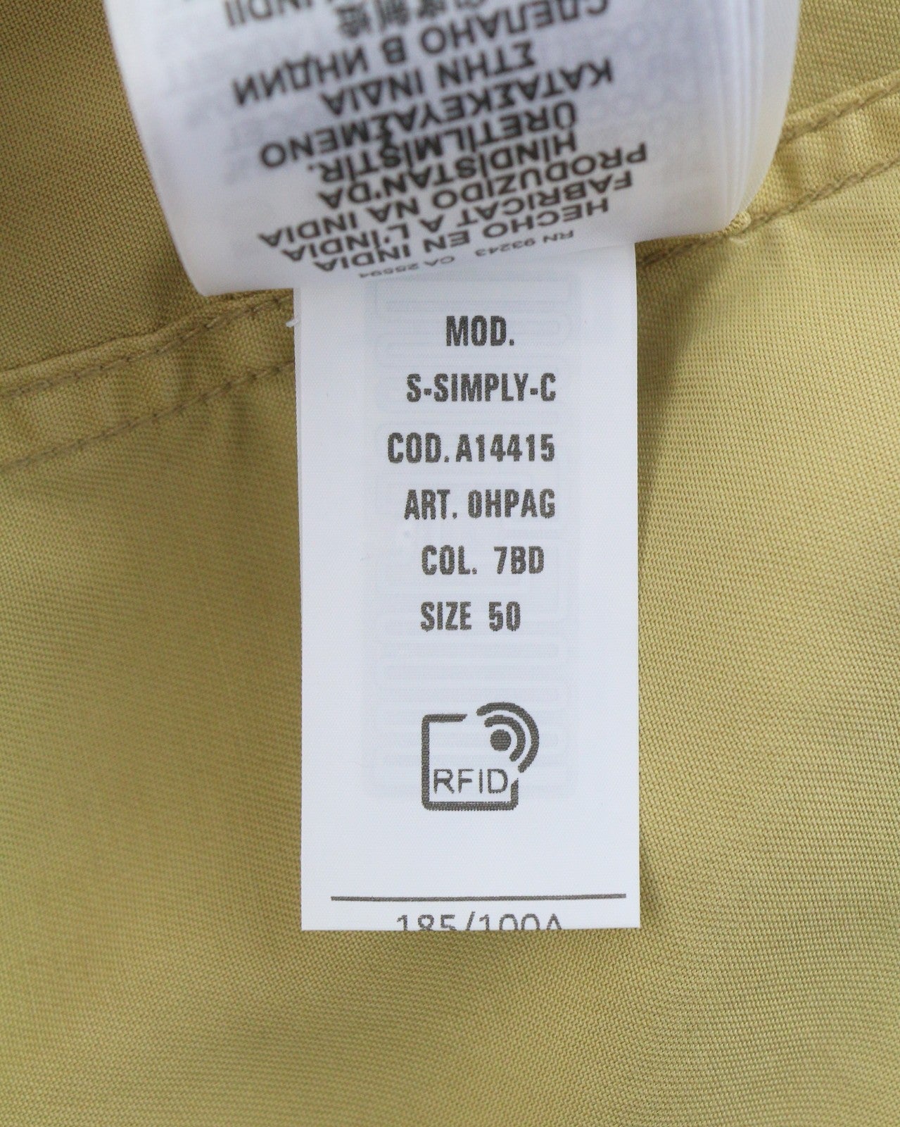 DIESEL S-Simply-C Men Shirt 50 Beige Lyocell Spread Button-Up RRP175