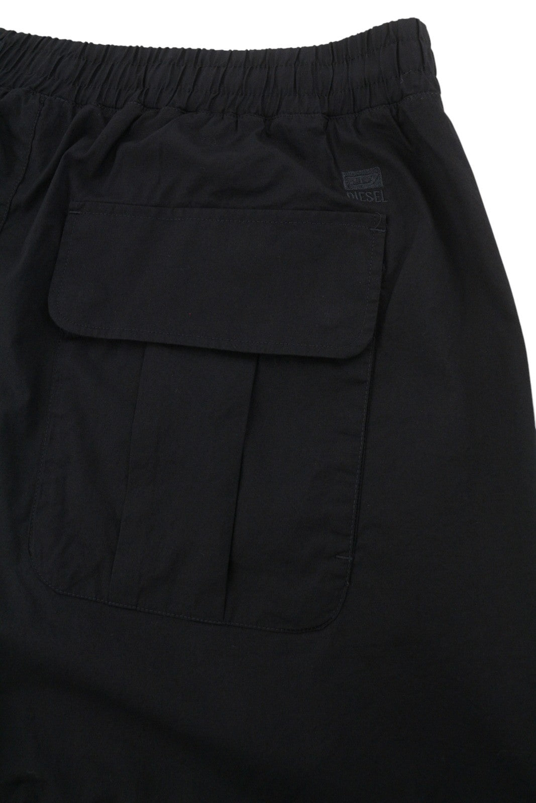 DIESEL P-Fergshort-Plain Men Shorts 54 W36 Black Elastic Drawstring Waist RRP175