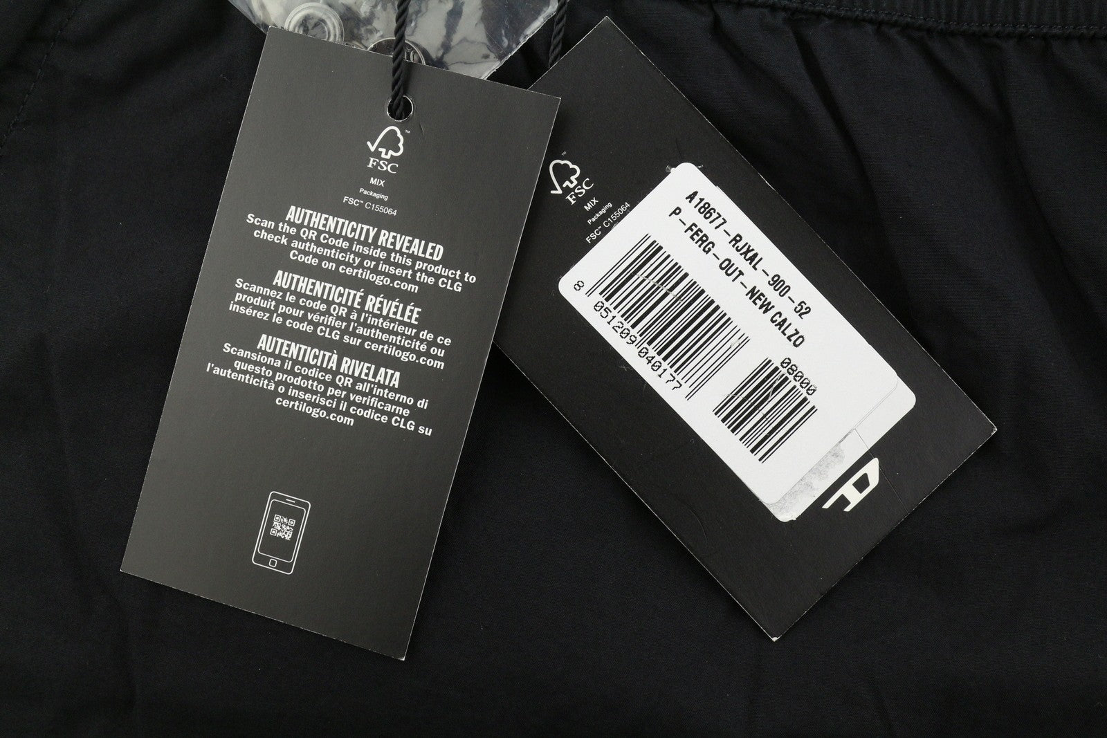 DIESEL P-Ferg-Out-New Men Shorts 52 W35 Black Elastic Drawstring Waist RRP120
