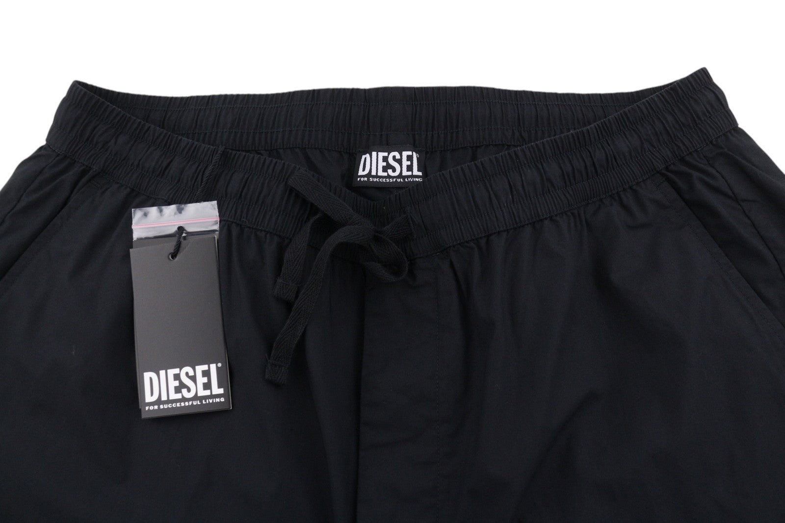 DIESEL P-Ferg-Out-New Men Shorts 52 W35 Black Elastic Drawstring Waist RRP120
