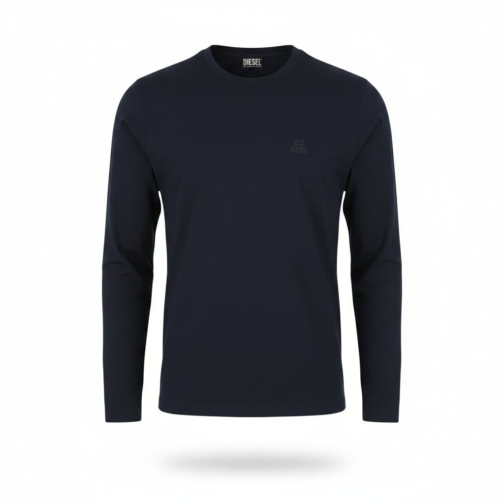 DIESEL T-Diego-Long-A-R-HD Men T-Shirt 2XL Dark Blue Crew Neck Pull On