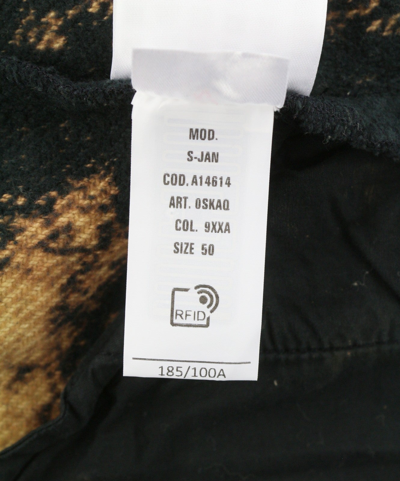 DIESEL S-Jan Men Jacket 50 Black Printed Fleece Thick Overshirt RRP295