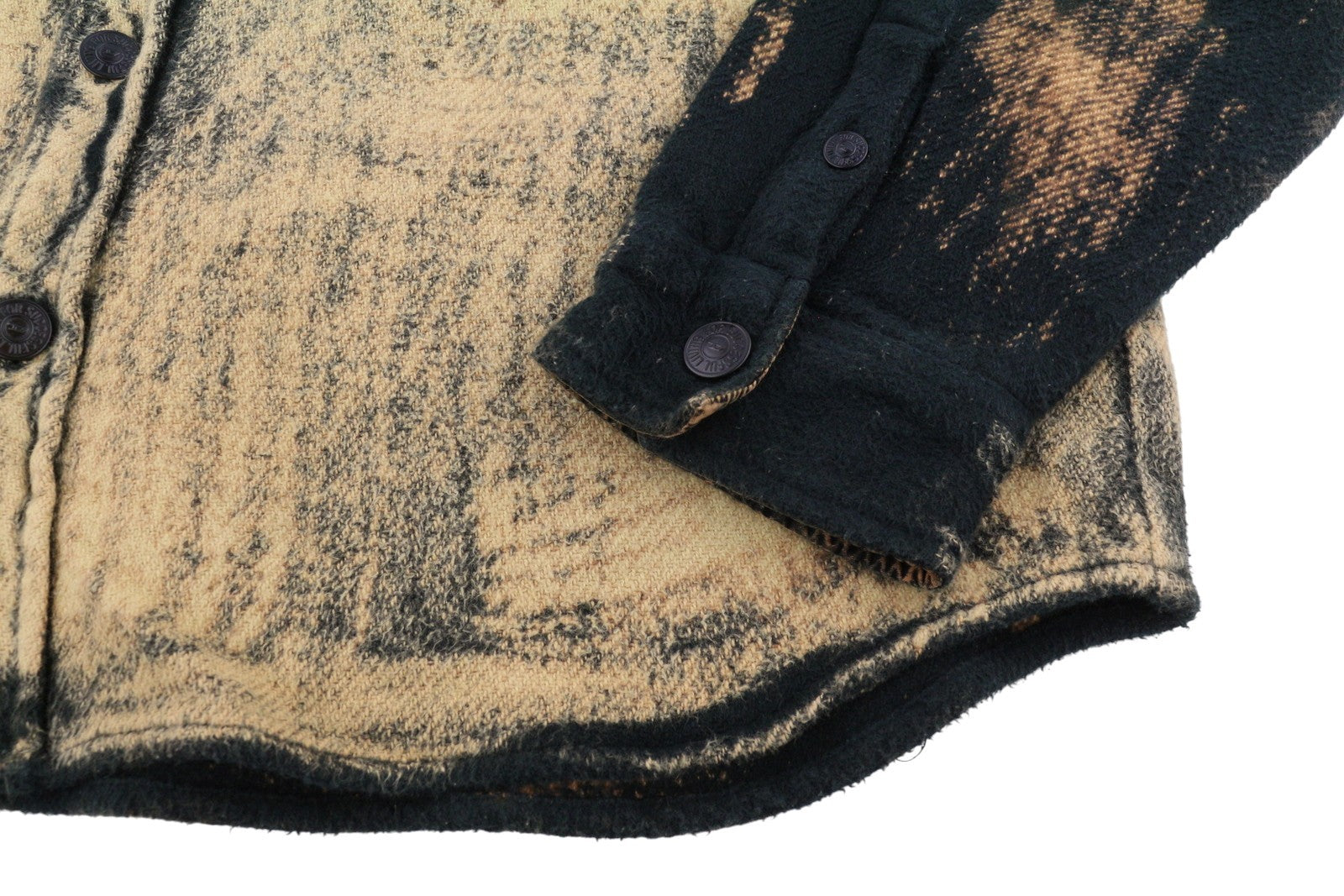 DIESEL S-Jan Men Jacket 50 Black Printed Fleece Thick Overshirt RRP295