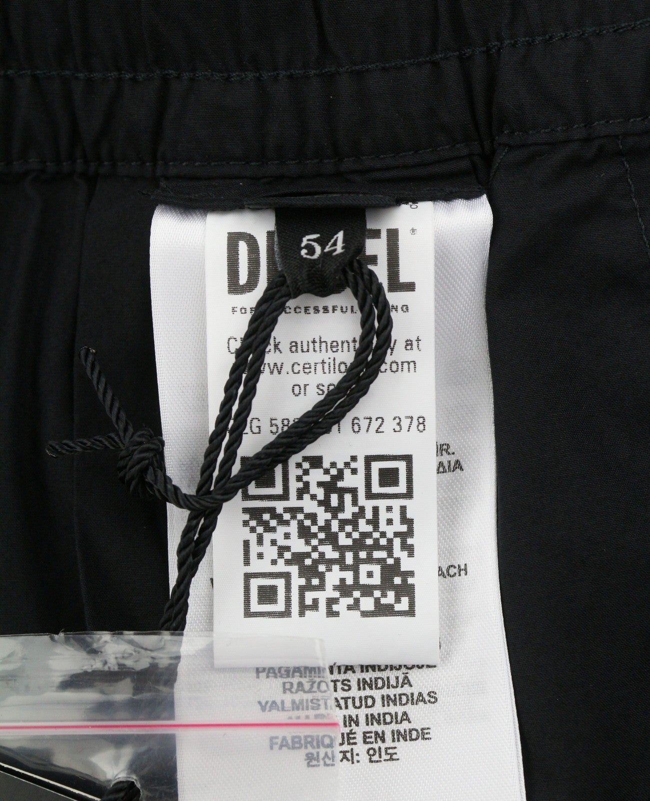 DIESEL P-Ferg-Out-New Men Shorts 54 W37 Black Elastic Drawstring Waist RRP120