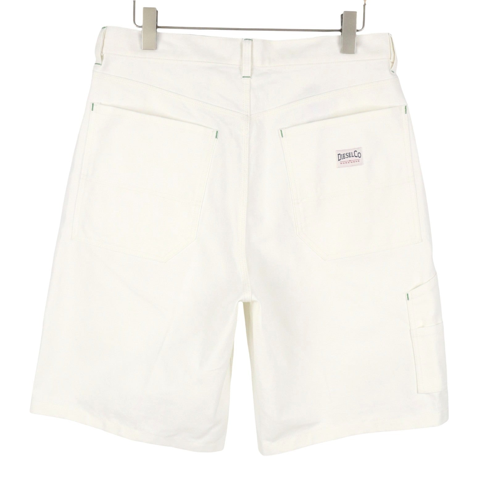 DIESEL New Egan Men Shorts W34 White Rigid Patch Pockets RRP140