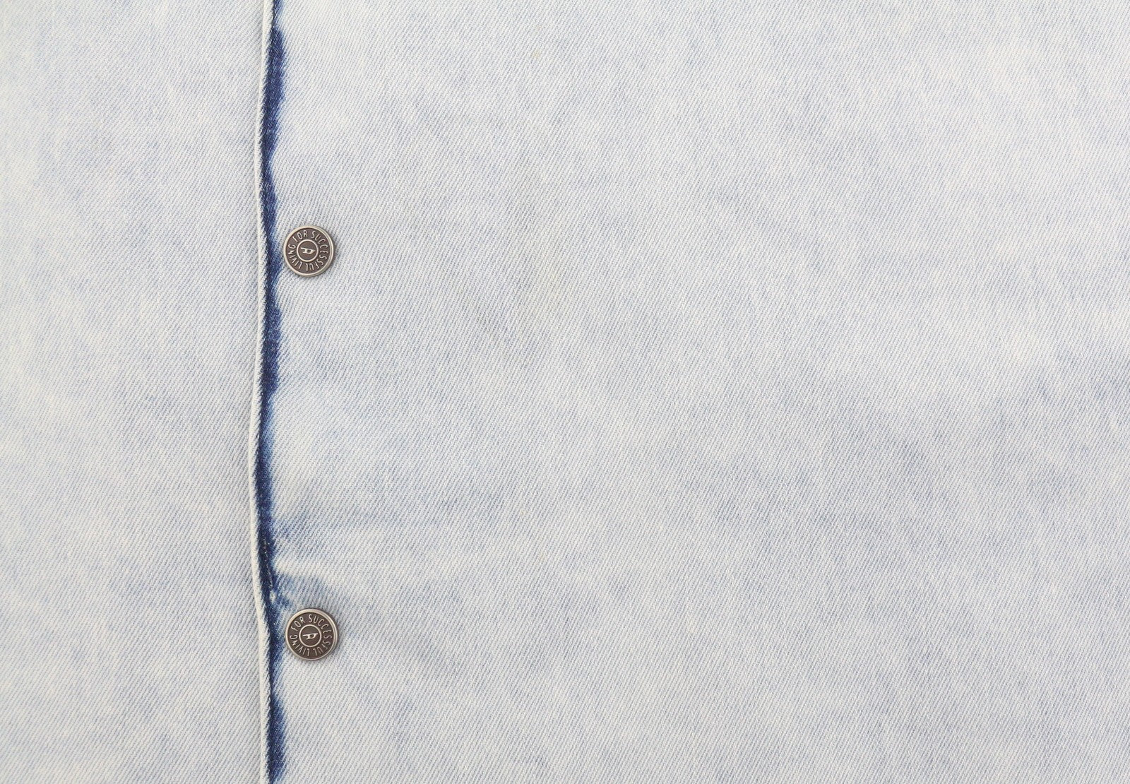 DIESEL D-Nabil-S Men Shirt L Blue Garment Dyed Camp Collar Loose RRP295