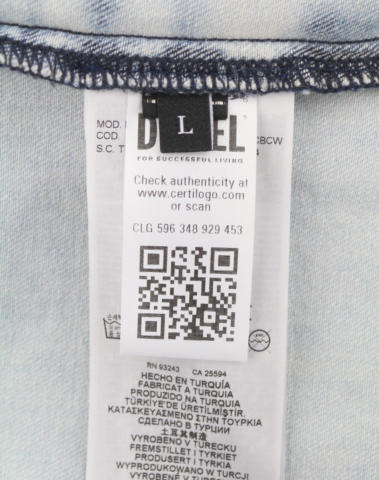 DIESEL D-Nabil-S Men Shirt L Blue Garment Dyed Camp Collar Loose RRP295