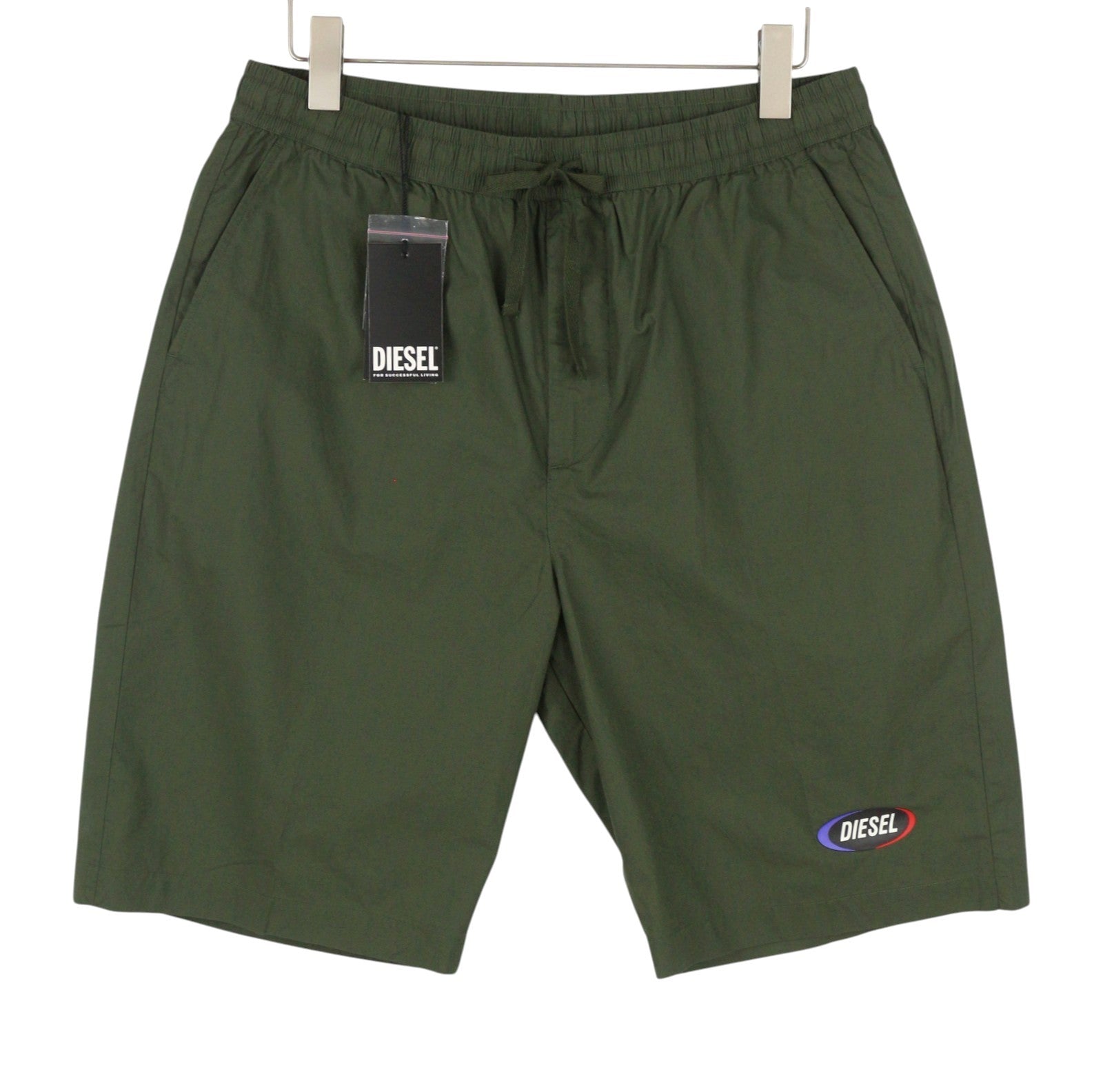 DIESEL P-Ferg-Out-New Men Shorts 54 W36 Khaki Green Elastic Waist RRP120