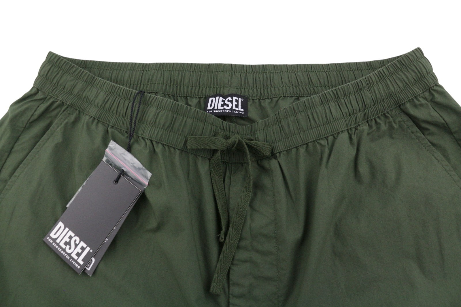 DIESEL P-Ferg-Out-New Men Shorts 54 W36 Khaki Green Elastic Waist RRP120