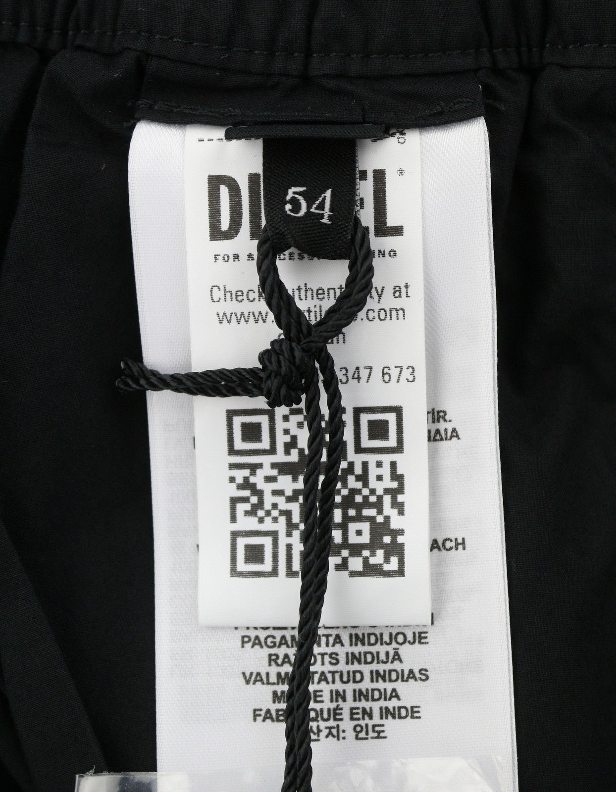 DIESEL P-Ferg-Out-New Men Shorts 54 W37 Black Elastic Drawstring Waist RRP120