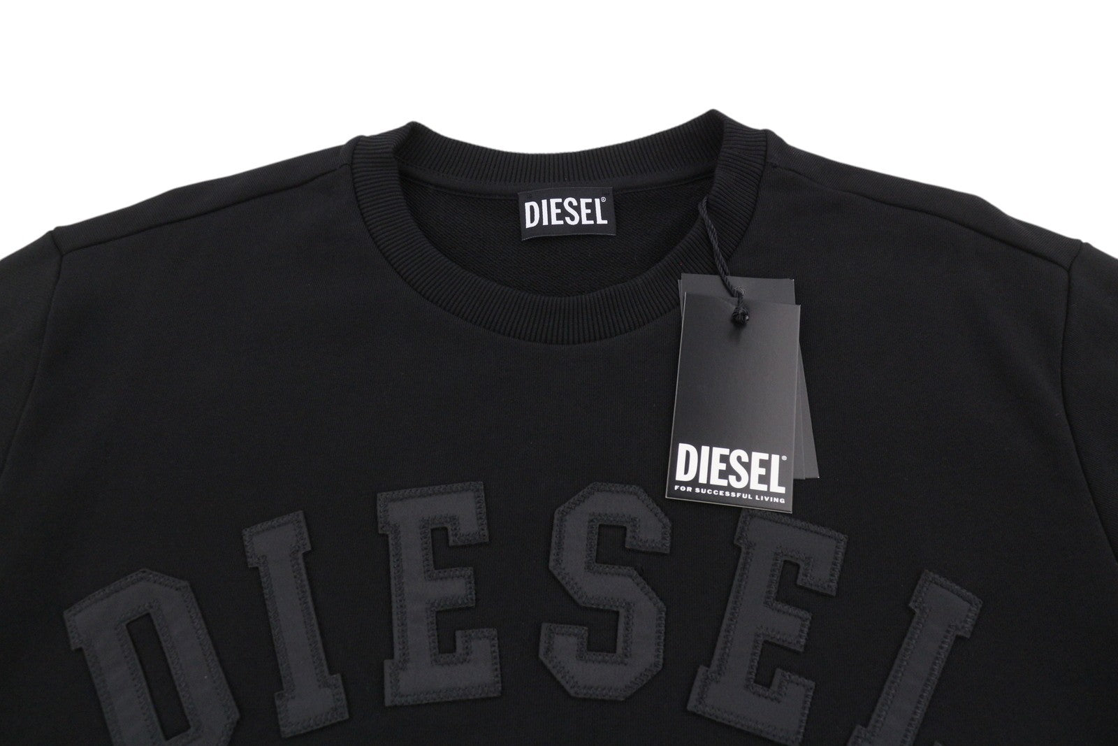 DIESEL S-Gir-Crewneck OTB Men Sweatshirt XL Black Cotton Crew Pull On RRP175