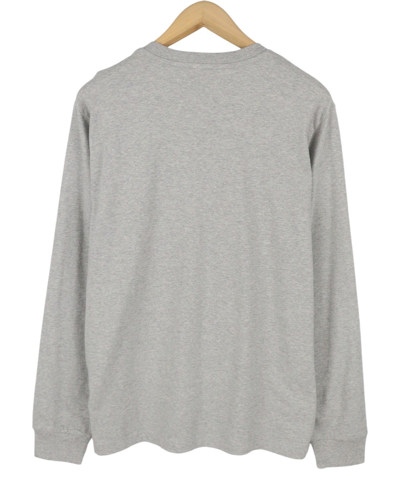 DIESEL T-Just-LS-D Men T-Shirt L Grey Melange Crew Neck Long Sleeve
