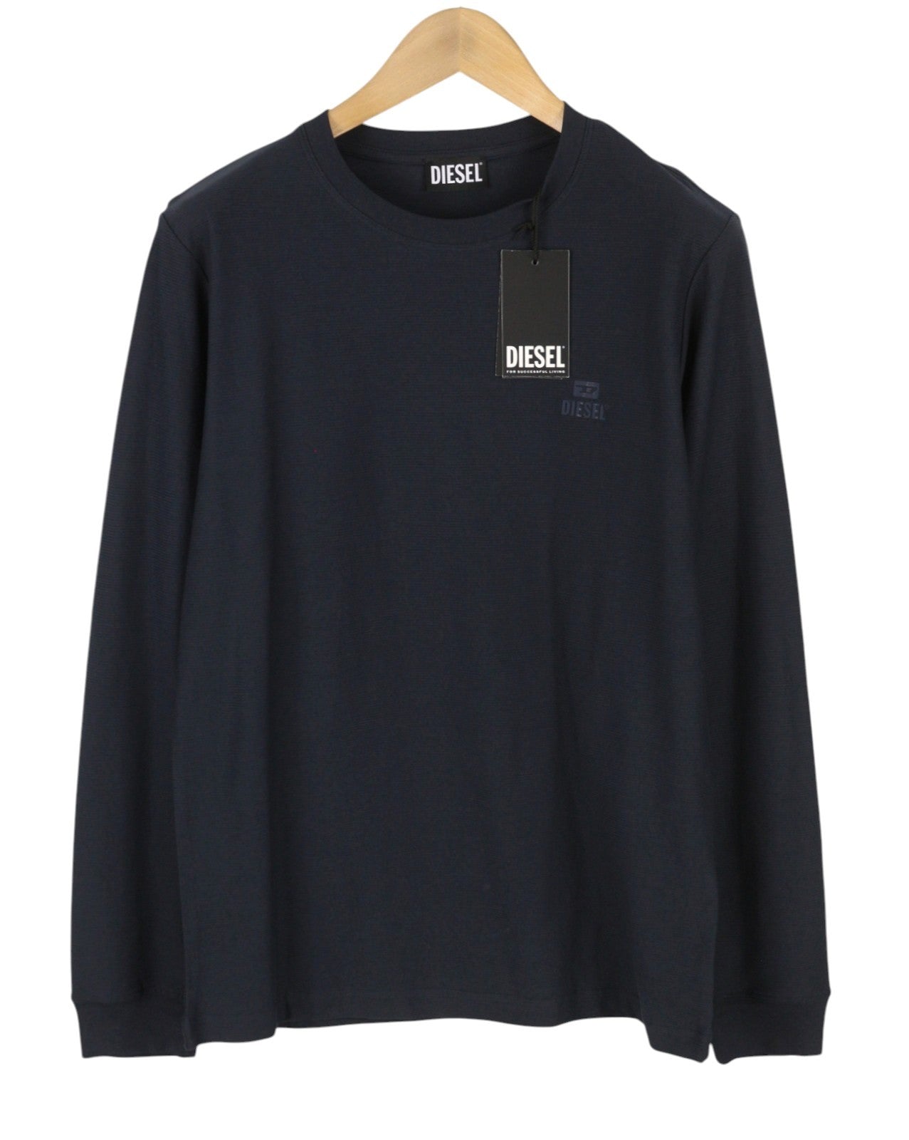 DIESEL T-Diego-Long-A-R-HD-New Men T-Shirt XL Dark Blue Crew Neck Pull On