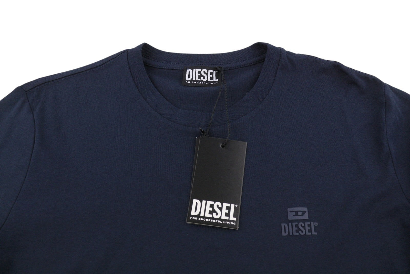 DIESEL T-Diego-Long-A-R-HD Men T-Shirt L Dark Blue Crew Neck Pull On