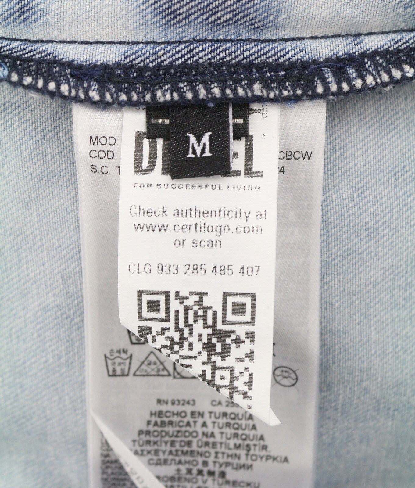 DIESEL D-Nabil-S Men Shirt M Blue Garment Dyed Camp Collar Loose RRP295