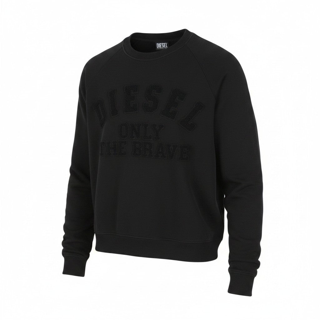 DIESEL S-Ginn-PS Men Sweatshirt M Black Cotton Crew Neck Pull On RRP175