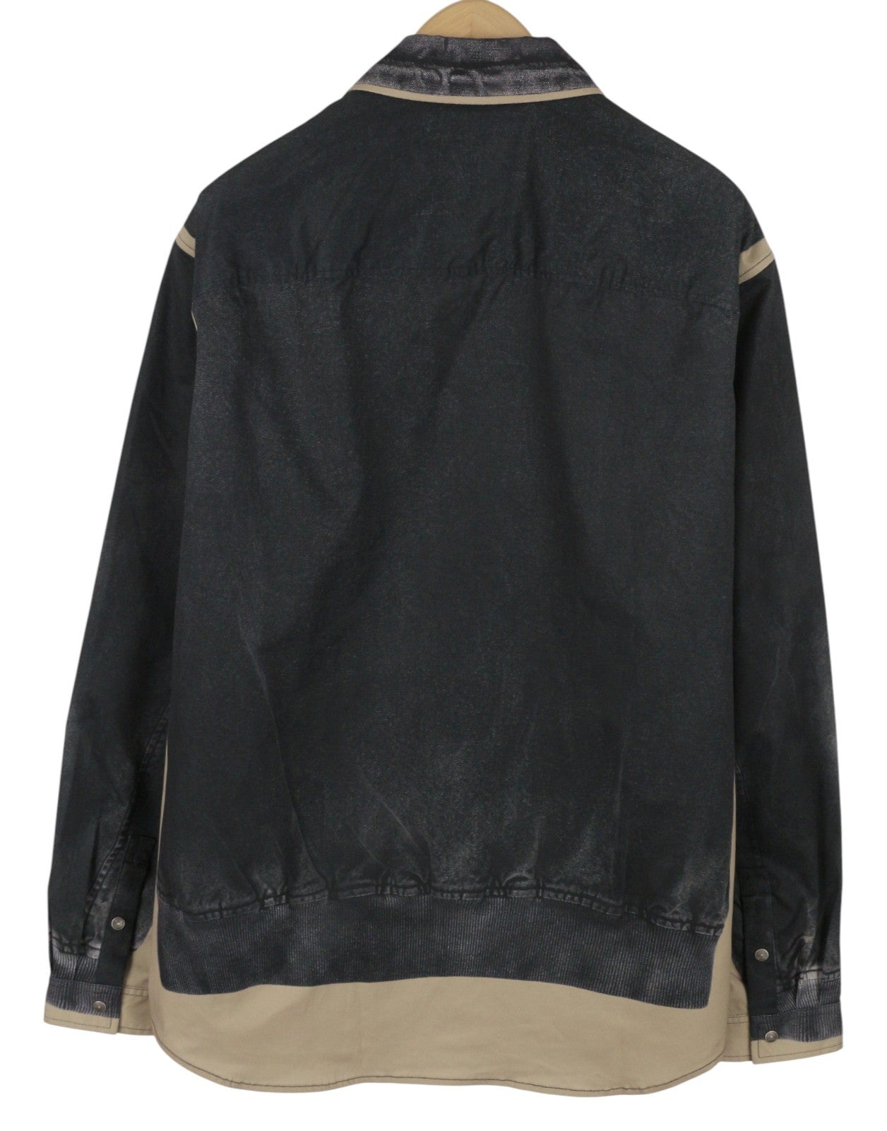 DIESEL S-After-A Men Shirt 50 Black Draped Twill Pockets Imitation RRP295