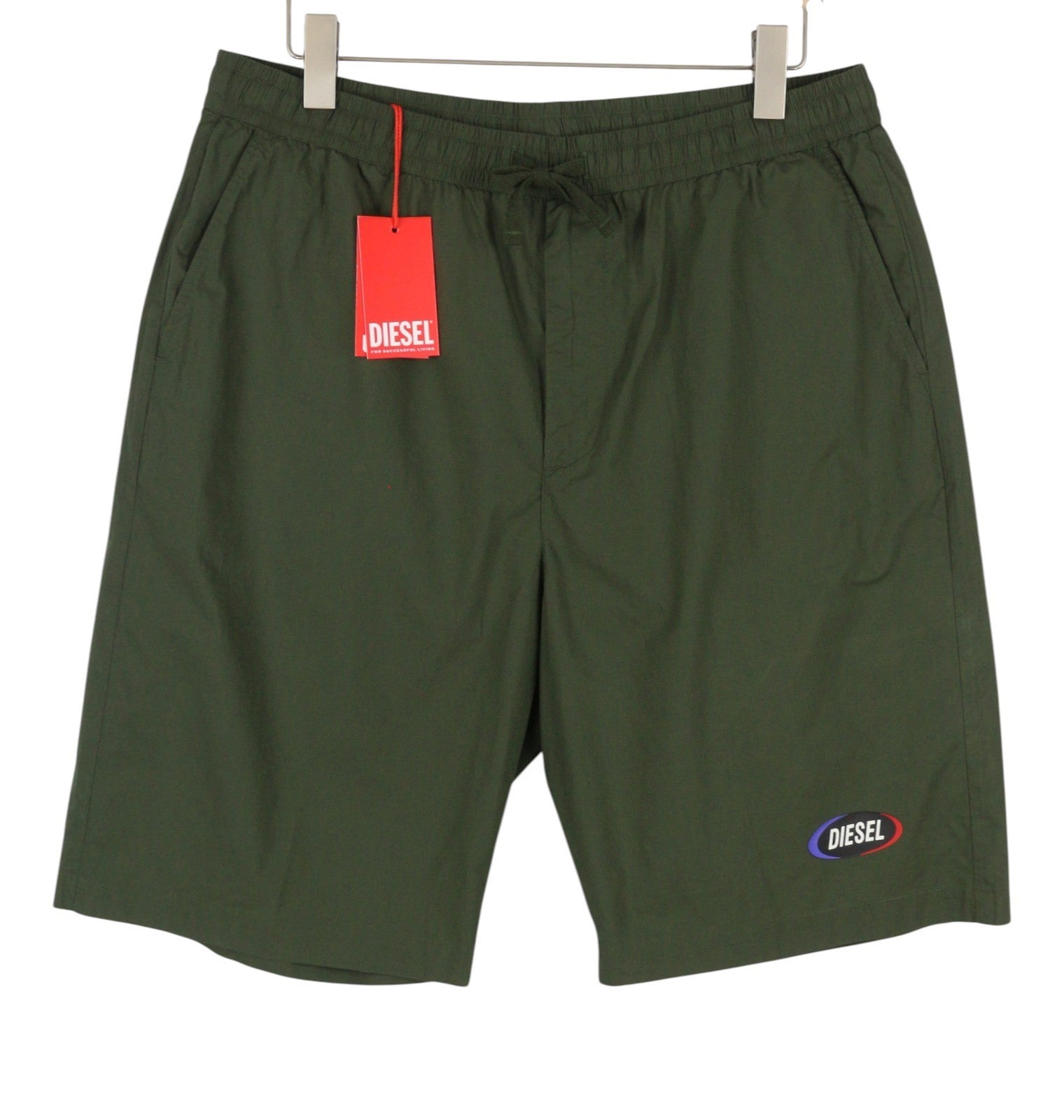 DIESEL P-Ferg-Out-New Men Shorts 52 W36 Khaki Green Elastic Waist RRP120