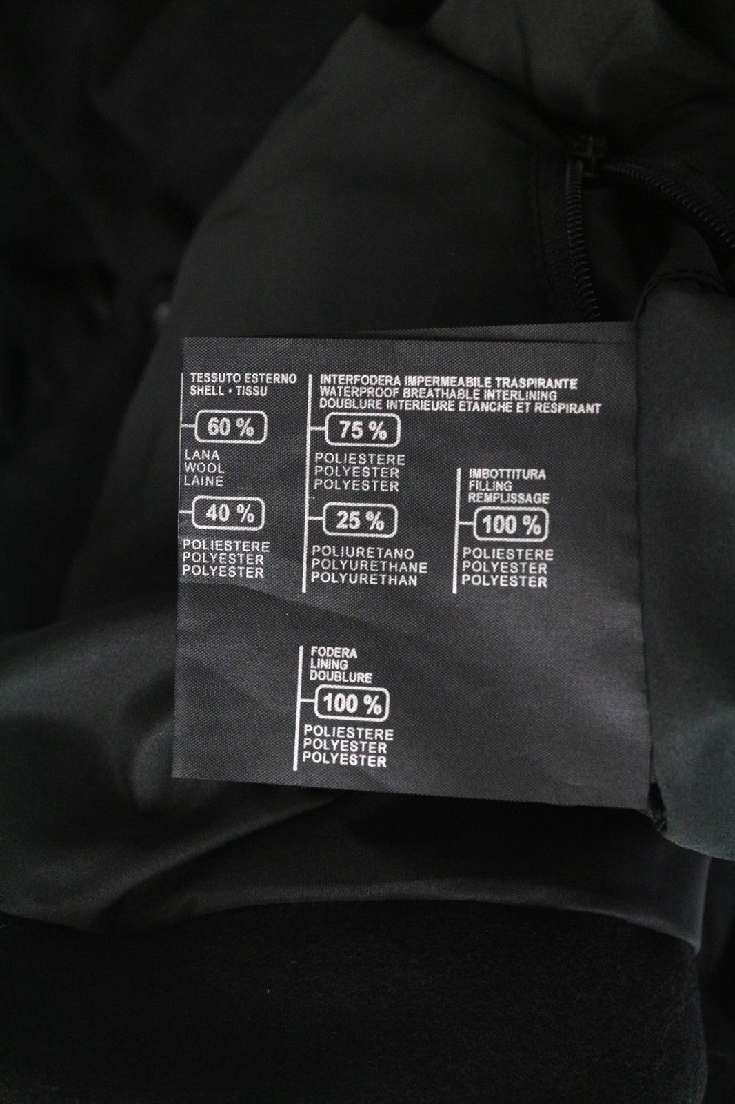 TUCANO URBANO New Carmen Women Coat IT42 S Windproof Breathable Black Wool Mix