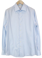 SUITSUPPLY Traveller Men Shirt 42/16 1/2 Slim Blue Cotton Long Sleeve Formal