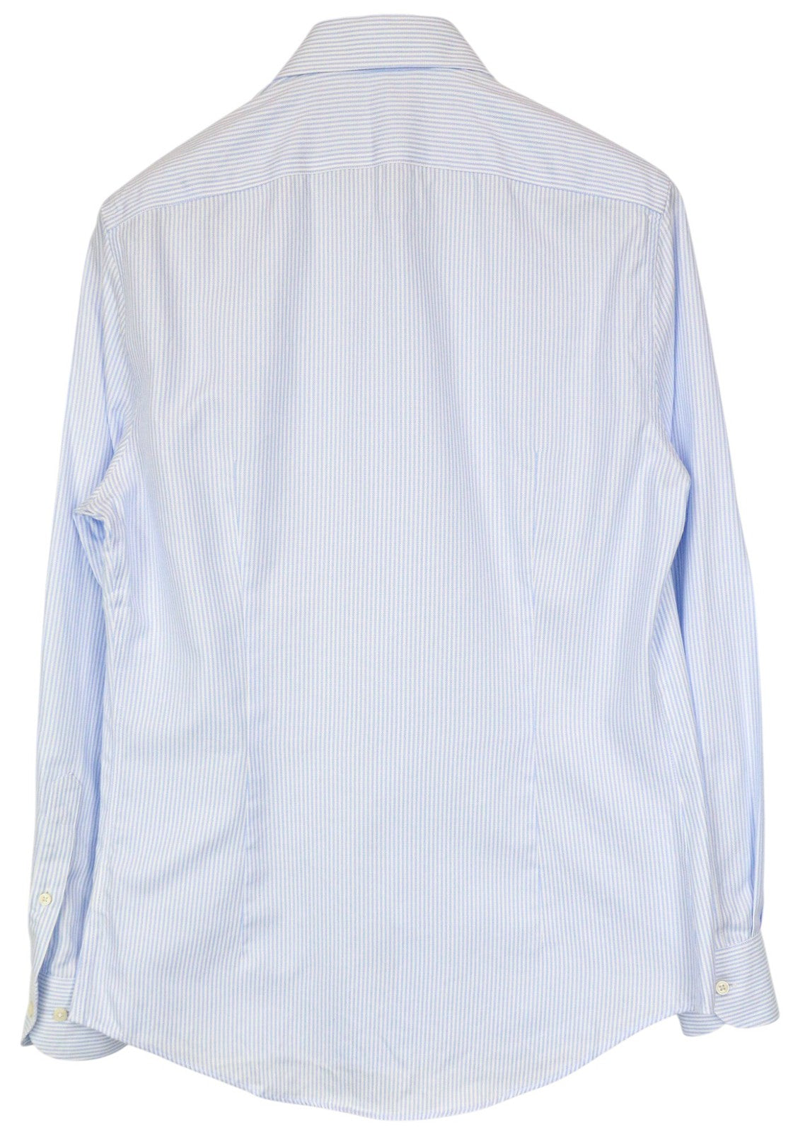 SUITSUPPLY Men Shirt 40/15 3/4 Extra Slim Blue Cotton Stretch Striped Twill