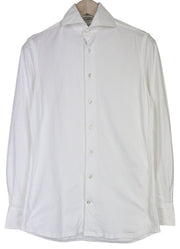 SUITSUPPLY Men Shirt 35 Slim Fit White Pure Cotton Cutaway Collared