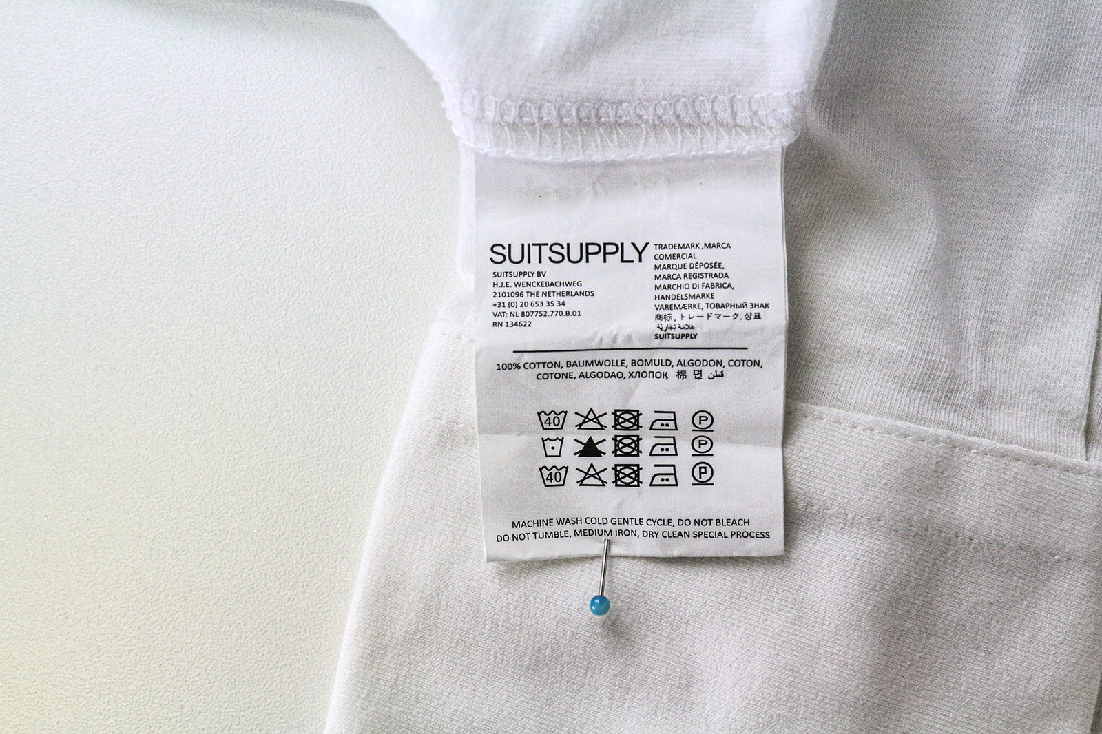 SUITSUPPLY Men Shirt 35 Slim Fit White Pure Cotton Cutaway Collared