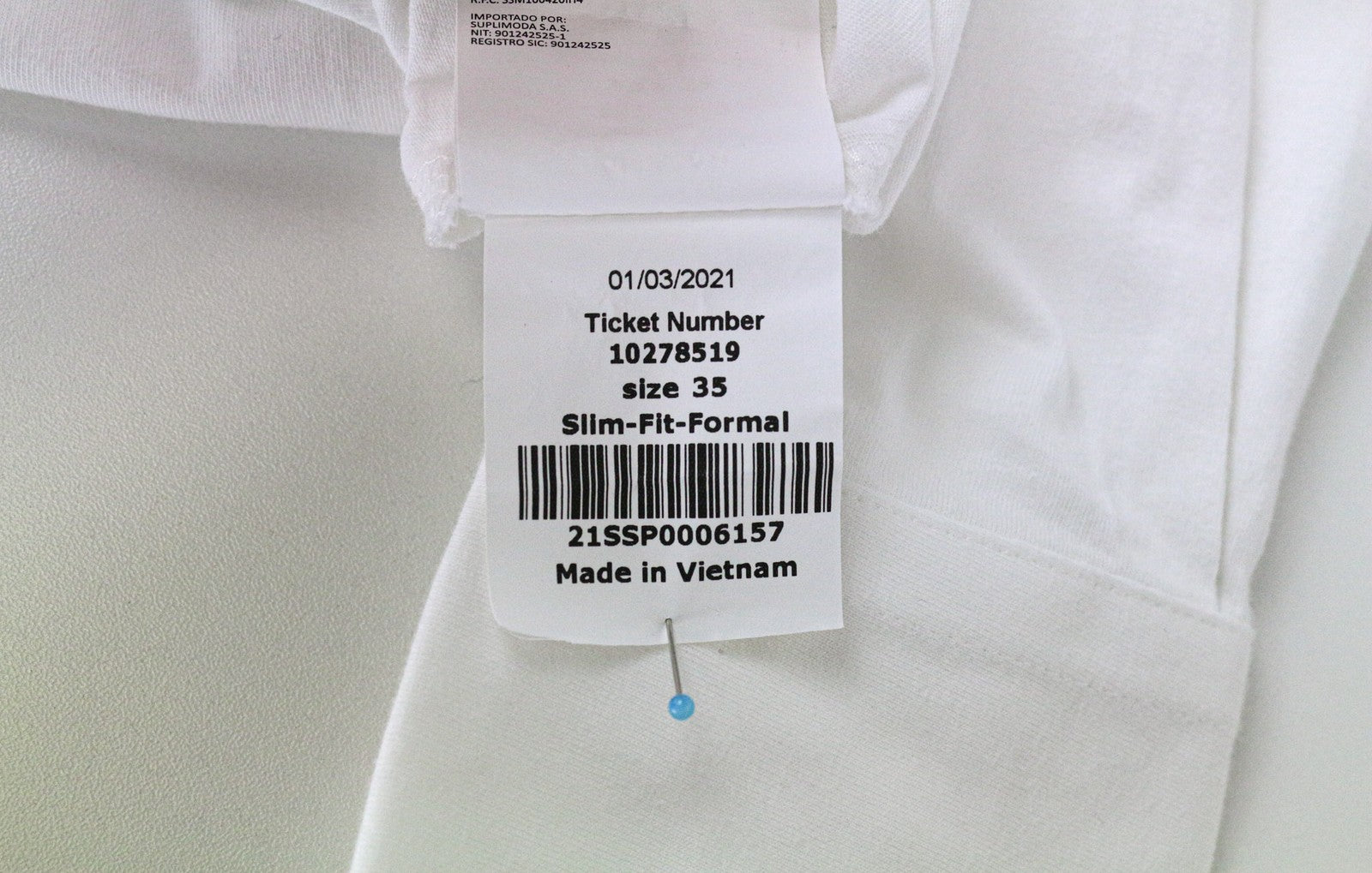 SUITSUPPLY Men Shirt 35 Slim Fit White Pure Cotton Cutaway Collared