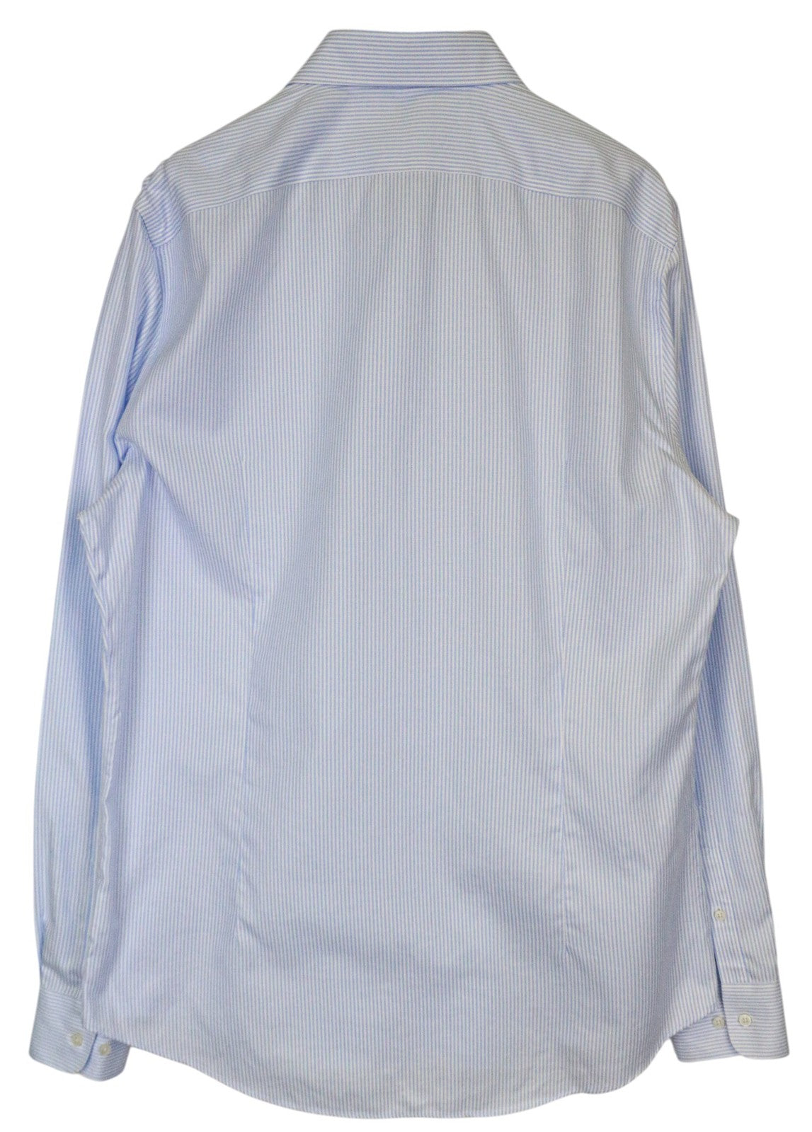 SUITSUPPLY Men Shirt 46L/18L Extra Slim Blue Pure Cotton Striped Formal
