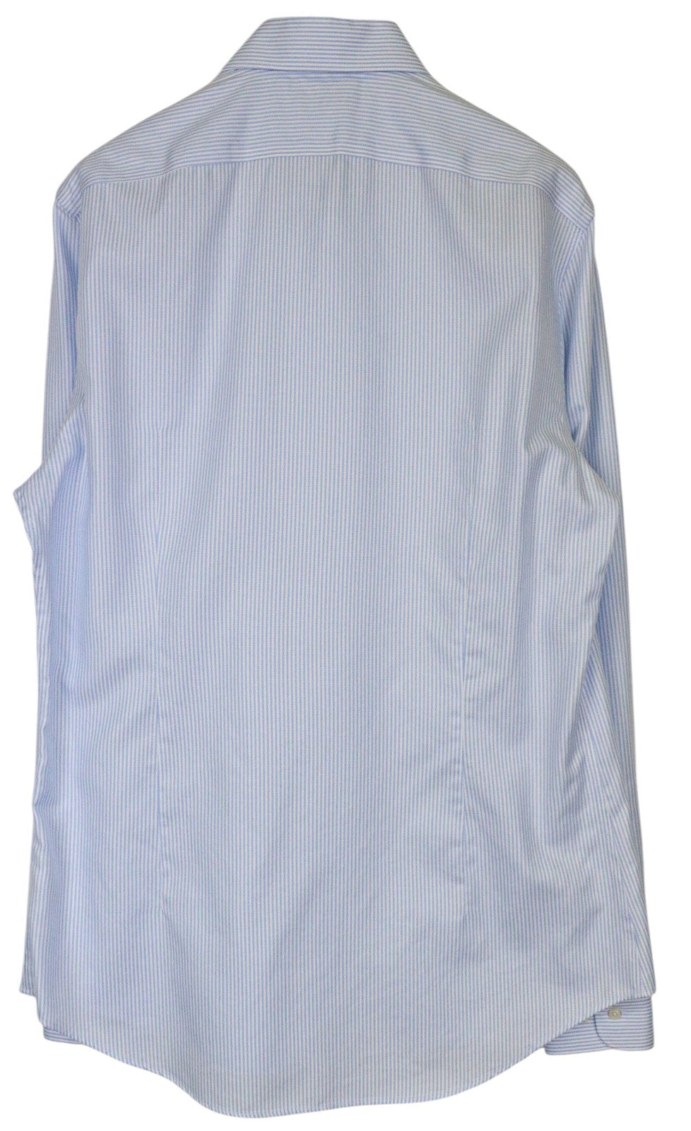 SUITSUPPLY Men Shirt 43L/17L Extra Slim Blue Pure Cotton Striped Long Sleeve