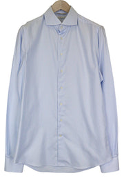 SUITSUPPLY Men Shirt 41L/16L Extra Slim Blue Pure Cotton Striped Pattern