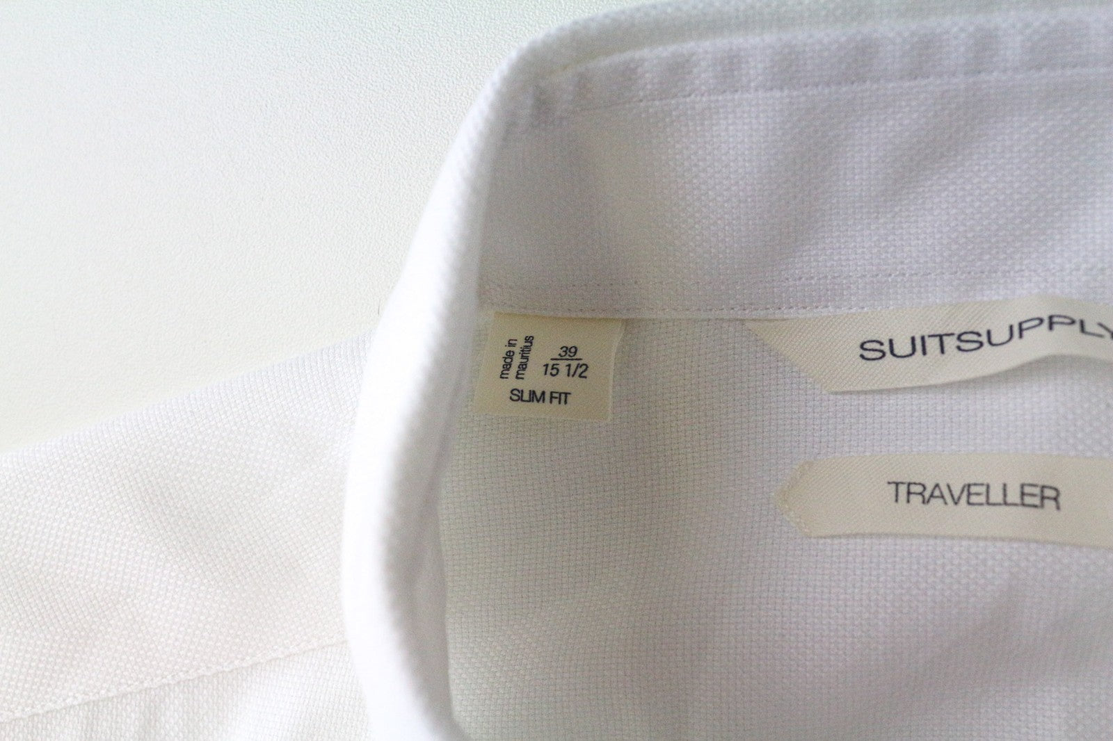 SUITSUPPLY Traveller Men Shirt 39/15 1/2 Slim Long Sleeve Formal White Cotton