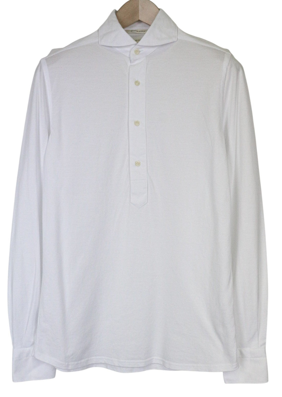 SUITSUPPLY Men T-Shirt 37/38/14 1/2/15 Extra Slim Fit White Pure Cotton Polo