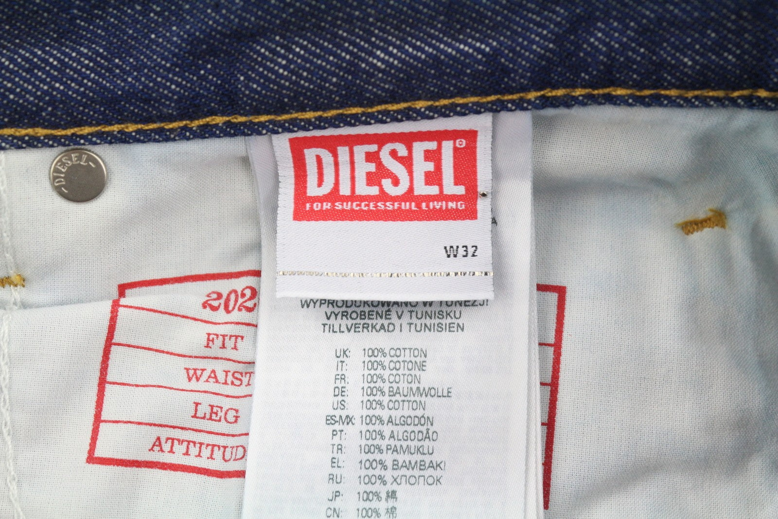 DIESEL 2020 D-Viker Z9B85 Men Jeans W32/L34 Regular Fit Straight Leg RRP150