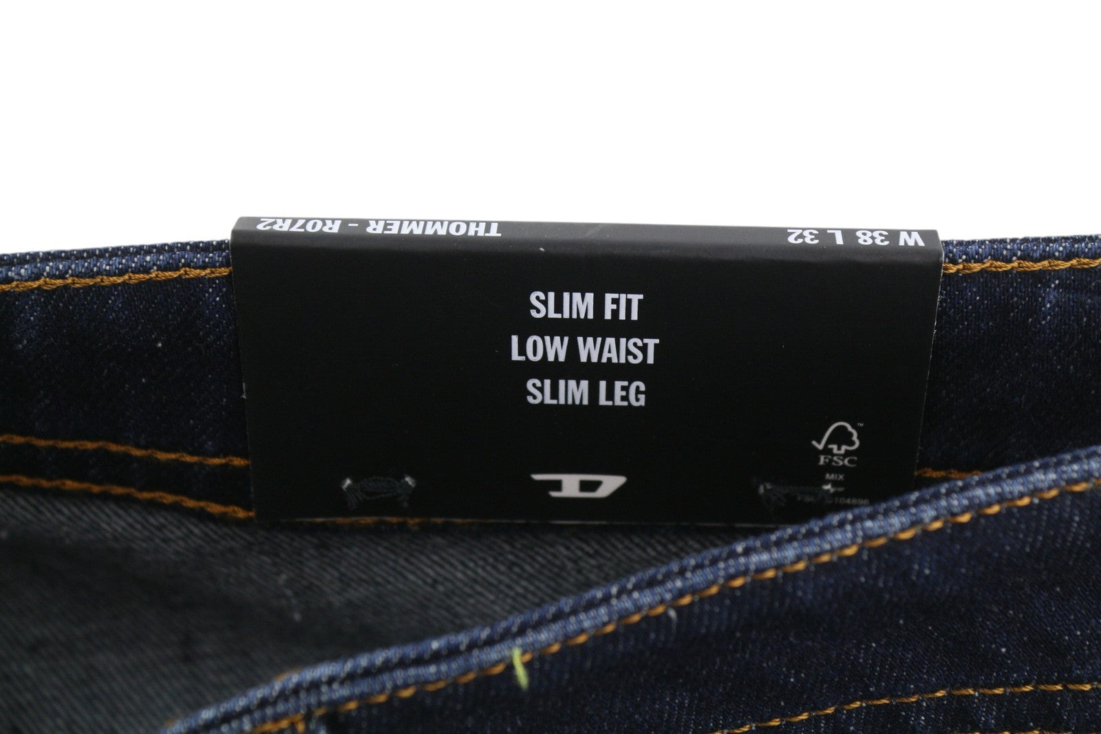 DIESEL Thommer R07R2 Men Jeans W38/L32 Dark Blue Slim Fit Low Waist RRP150