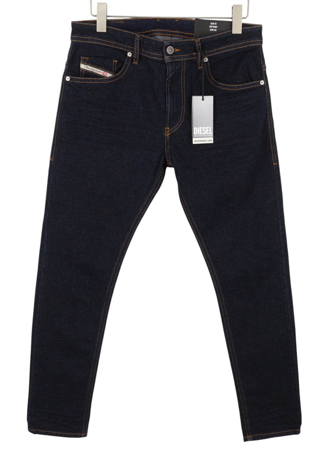 DIESEL Thommer R07R2 Men Jeans W32/L32 Dark Blue Slim Fit Low Waist RRP150