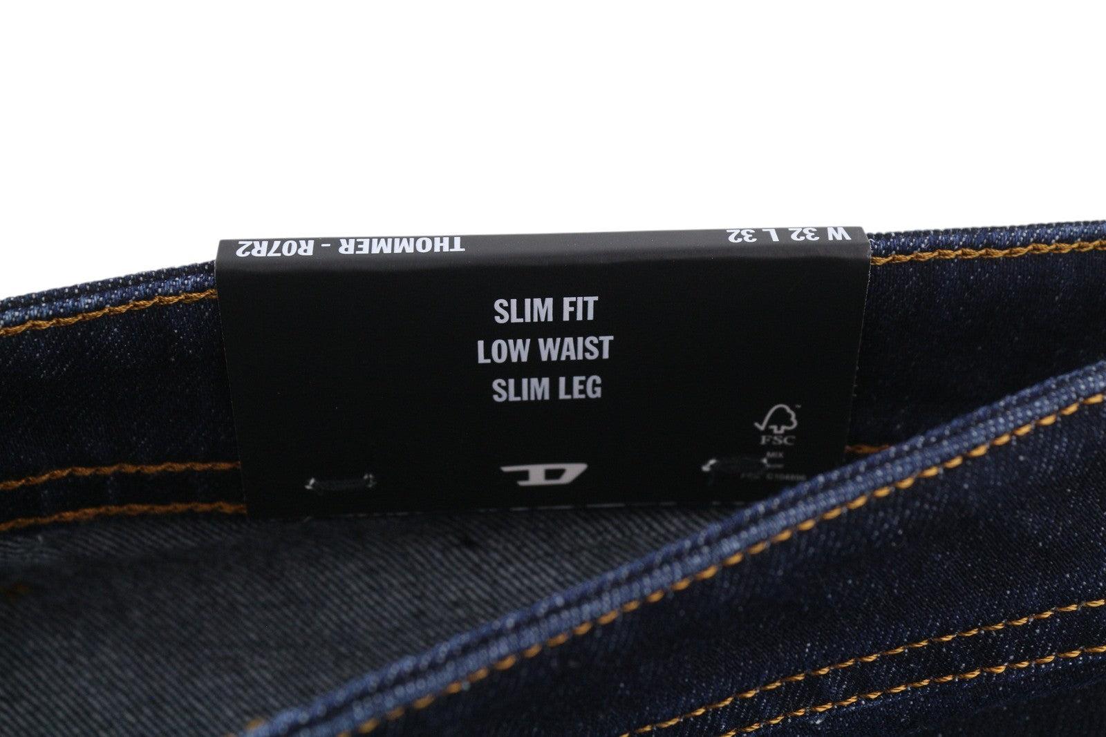 DIESEL Thommer R07R2 Men Jeans W32/L32 Dark Blue Slim Fit Low Waist RRP150