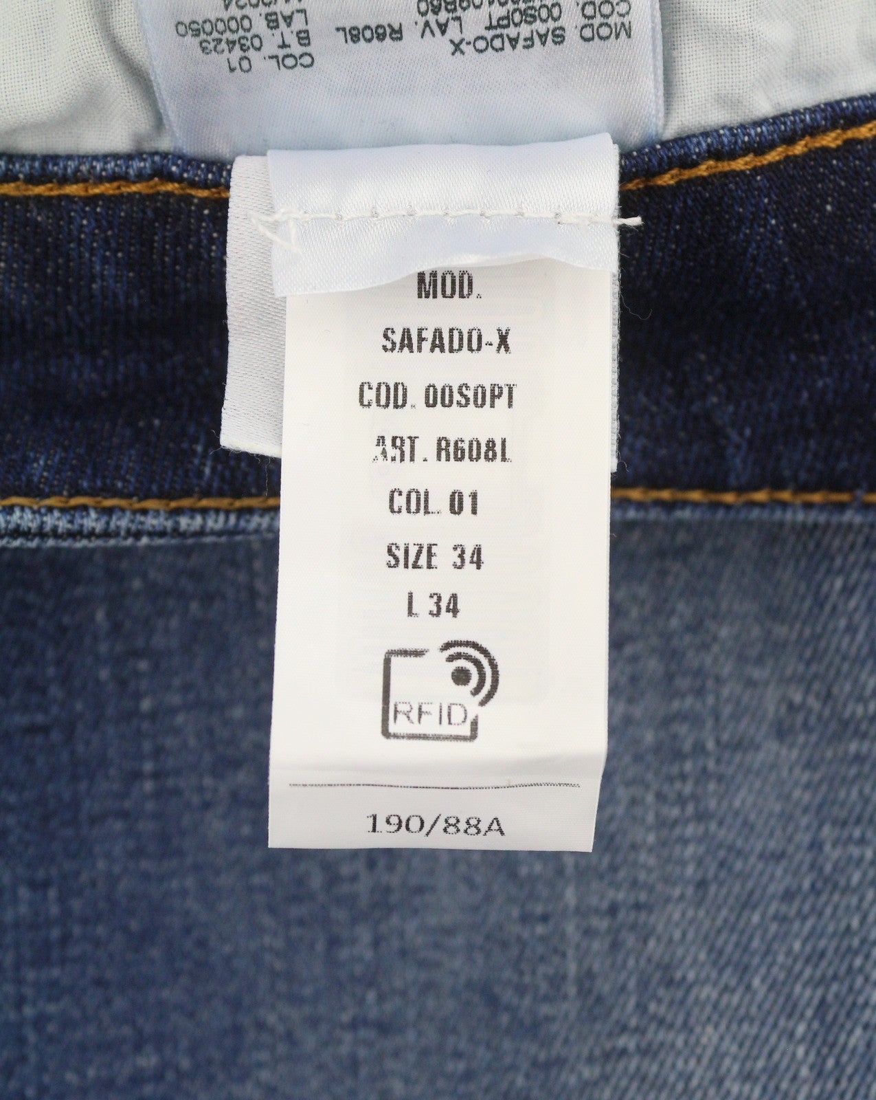 DIESEL Safado-X R608L Men Jeans W34/L34 Blue Faded Whiskers Straight RRP175