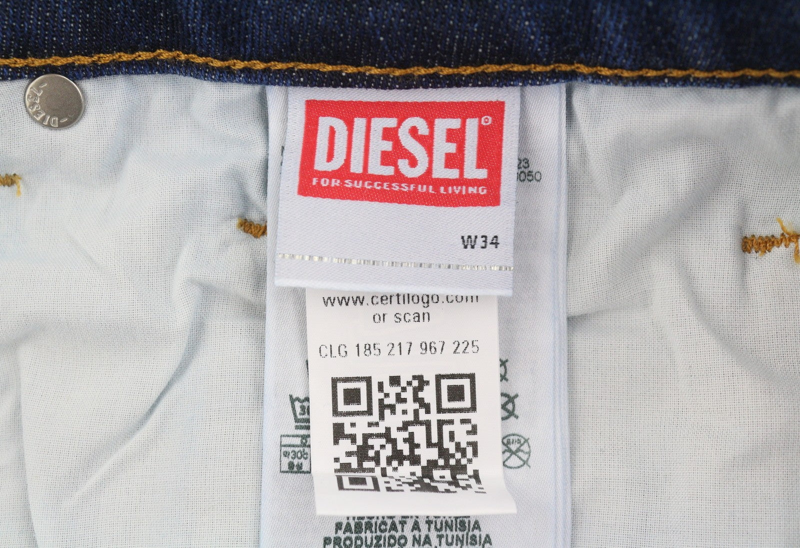 DIESEL Safado-X R608L Men Jeans W34/L34 Blue Faded Whiskers Straight RRP175
