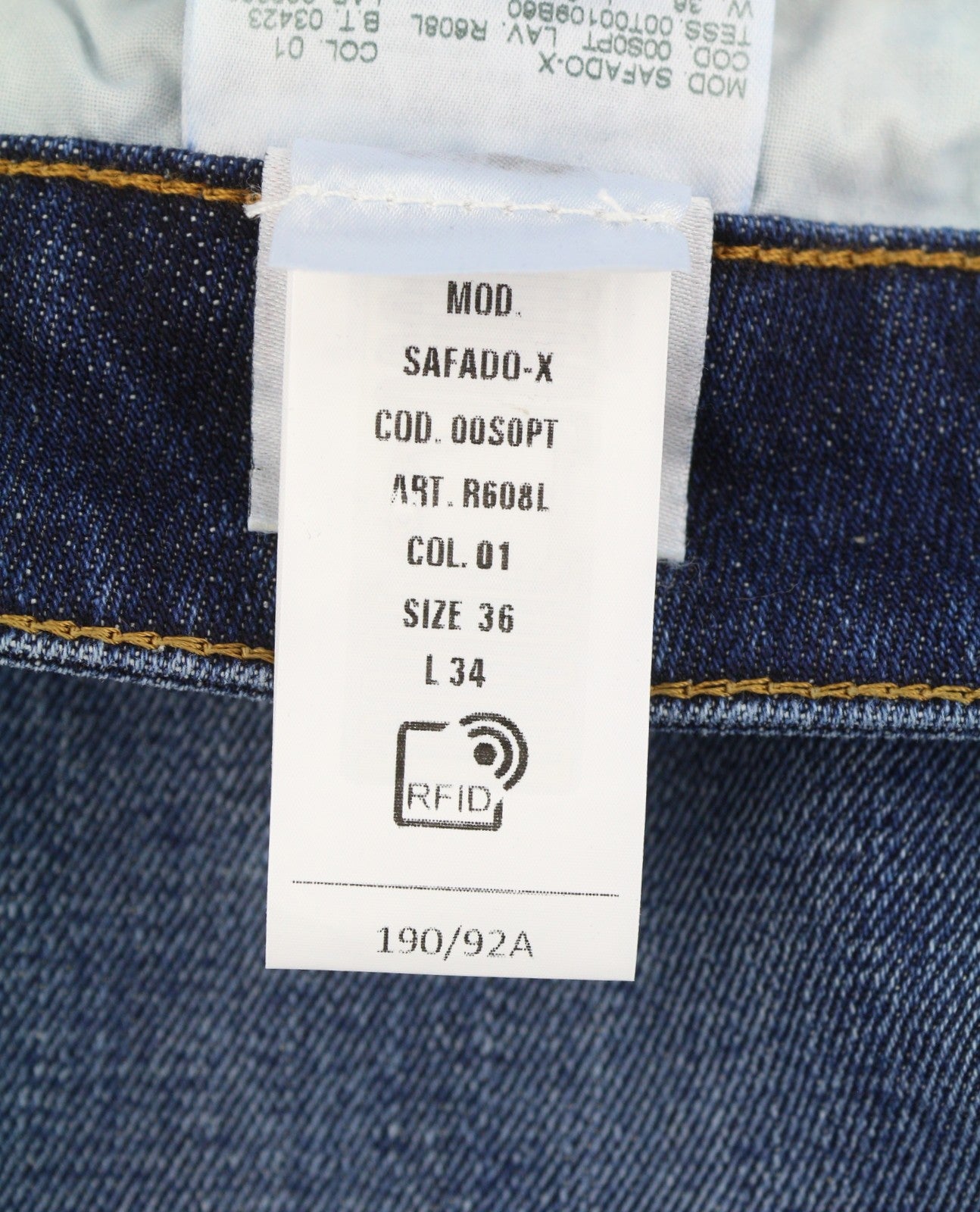 DIESEL Safado-X R608L Men Jeans W36/L34 Blue Faded Whiskers Straight RRP175