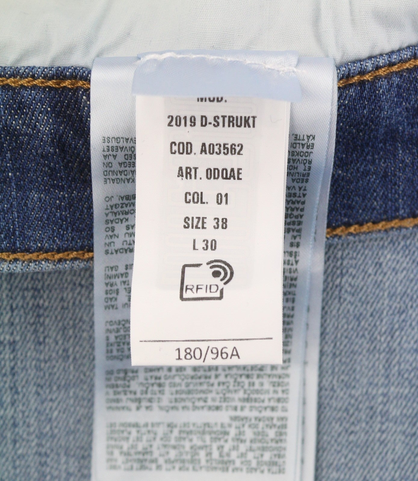 DIESEL 2019 D-Strukt 0DQAE Men Jeans W38/L30 Blue Faded Sim Fit RRP175