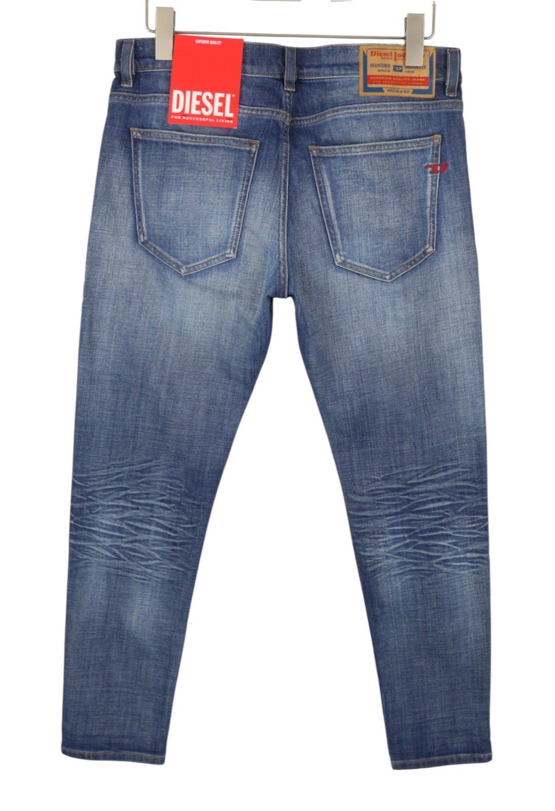 DIESEL 2019 D-Strukt 0DQAE Men Jeans W32/L30 Blue Faded Sim Fit RRP175