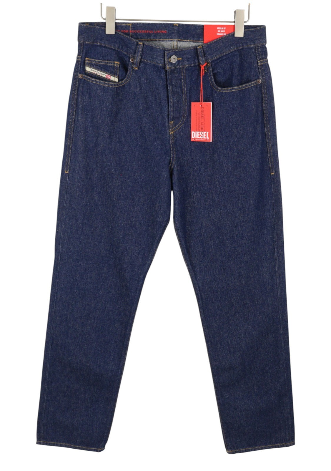 DIESEL 2020 D-Viker Z9B85 Men Jeans W34/L34 Blue Regular Fit Straight Leg RRP150