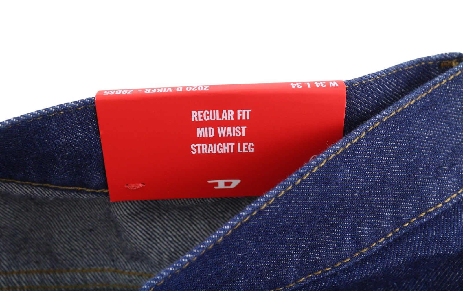 DIESEL 2020 D-Viker Z9B85 Men Jeans W34/L34 Blue Regular Fit Straight Leg RRP150
