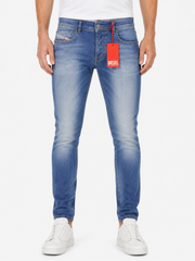 DIESEL 1979 Sleenker 0BMBQ Men Jeans W36/L34 Blue Skinny Fit Low Waist RRP175