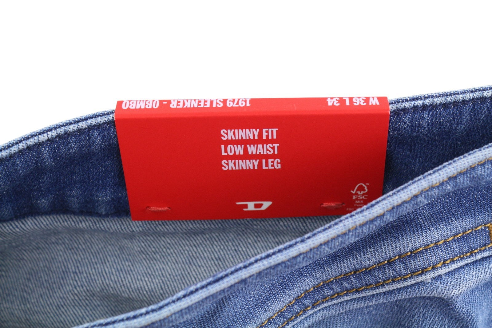 DIESEL 1979 Sleenker 0BMBQ Men Jeans W36/L34 Blue Skinny Fit Low Waist RRP175