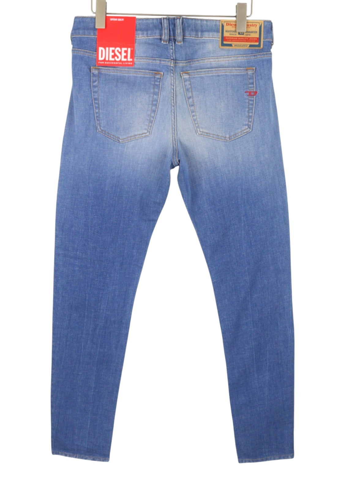 DIESEL 1979 Sleenker 0BMBQ Men Jeans W36/L30 Blue Skinny Fit Low Waist RRP175